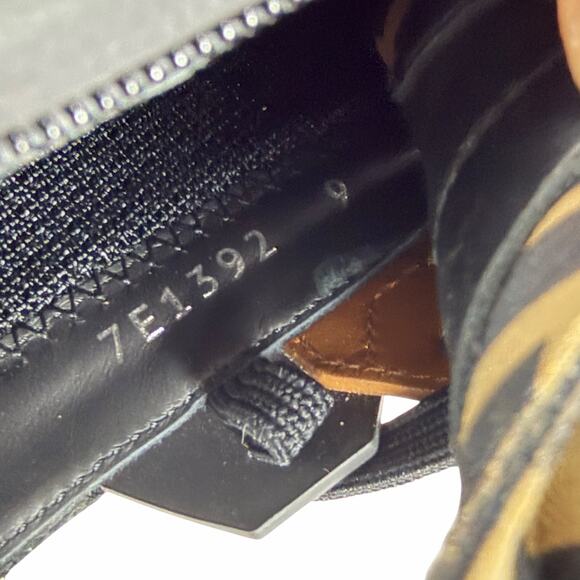 Fendi Flow Sneaker Zucca FF Logo Monogram Black Leather Size 9/ US 10